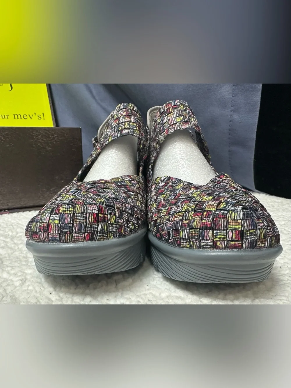 bernie mev. Multicolor Woven Lulia Mary Jane Wedge Sneakers Sz 39 US 8.5-9 NIB